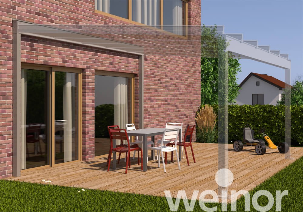 Raccord Mural Porteur en weinor Terrazza Sempra avec Raccord Mural Porteur