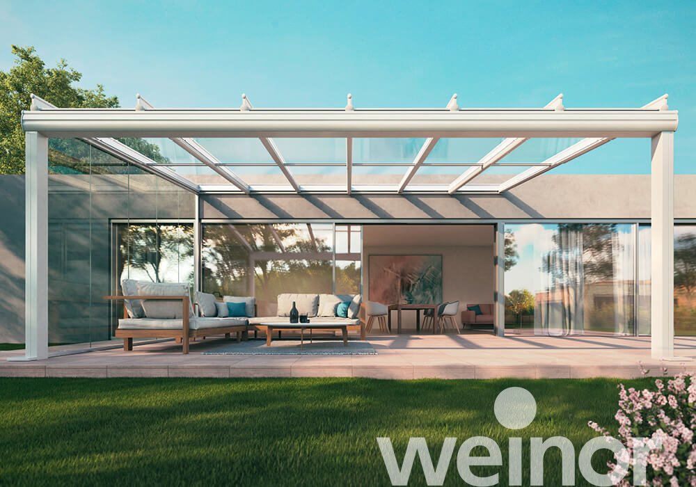 Glas-Terrassendach weinor Terrazza Originale ohne LED Beleuchtung, mit Ganzglas-Elementen
