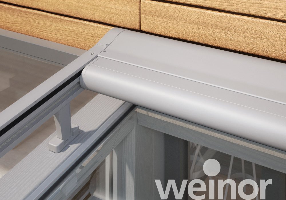The weinor over roof conservatory awning Close Up